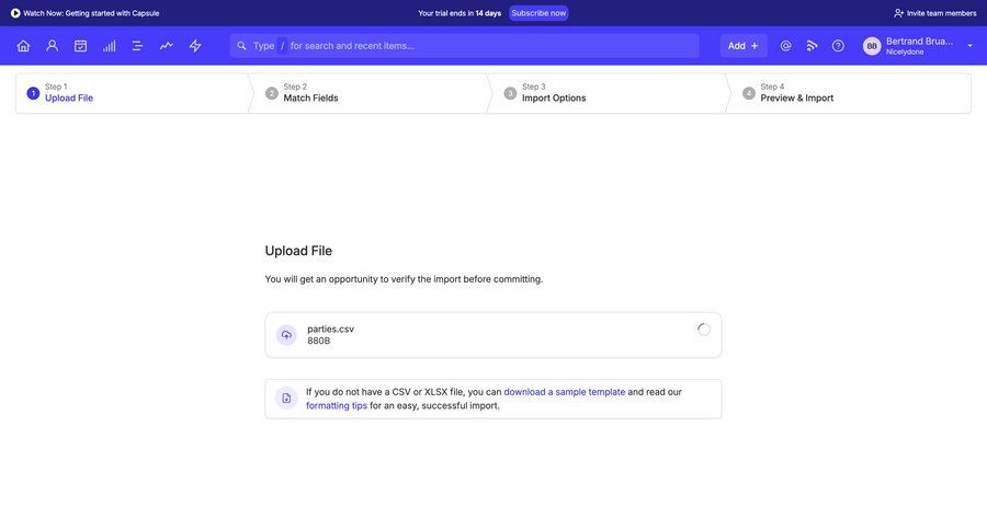 Capsule
			 form progress indicator file upload file management upload file ui page example