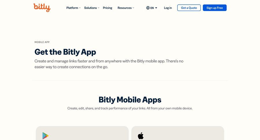 Bitly
			application download product page feature manage links media gallery desktop download mobile download report ui page example
