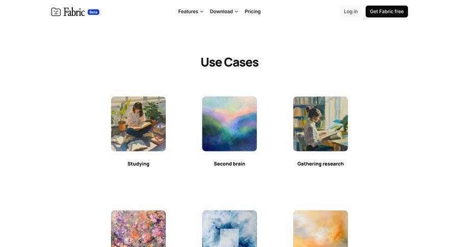 Fabric
				use cases ui page example