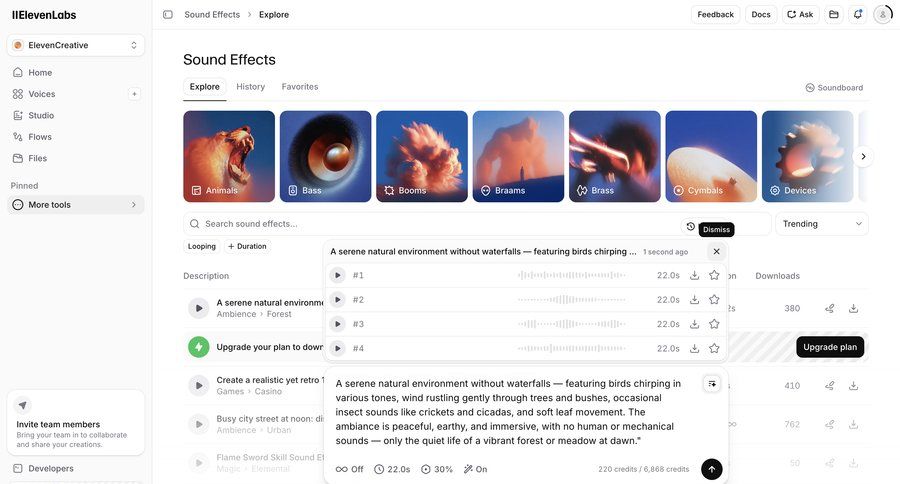 Elevenlabs
				home ui page example