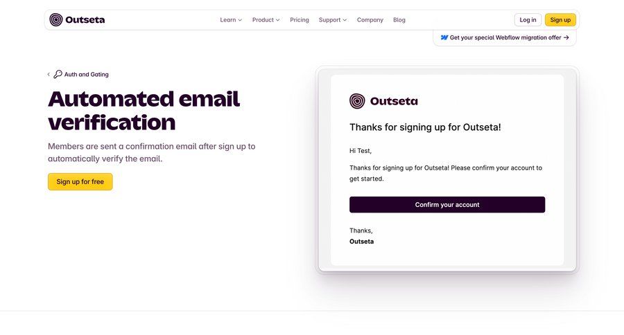 Outseta
				onboarding ui page example