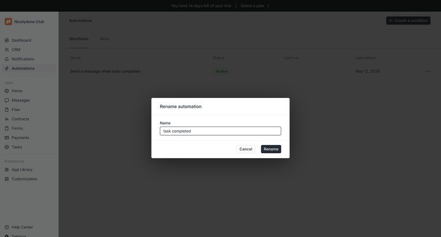 Assembly
			 workflow management trial banner b2b saas ui page example