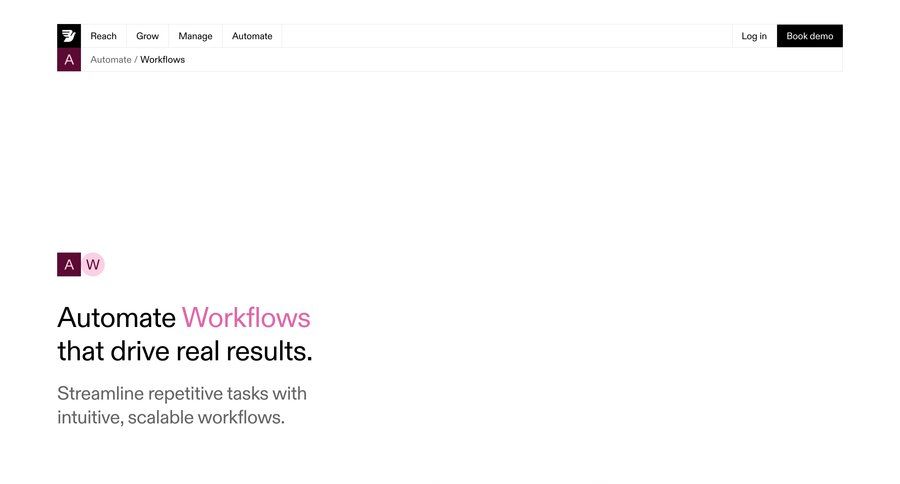 Bird
			 workflow automation marketing automation b2b saas ui page example