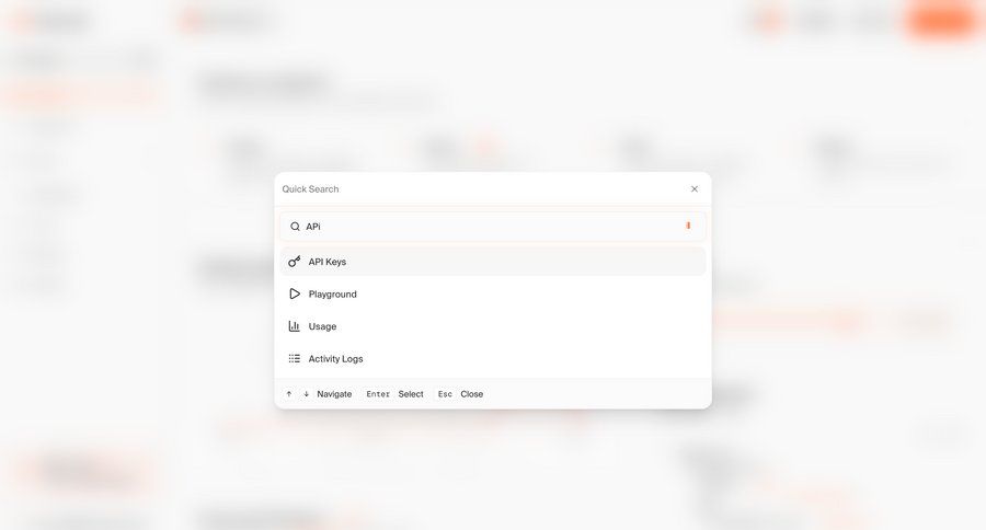 Firecrawl
			 keyboard shortcuts search bar ui page example