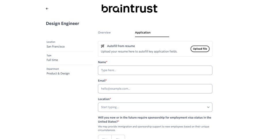 Braintrust
			 drag & drop upload file career jobs job ui page example