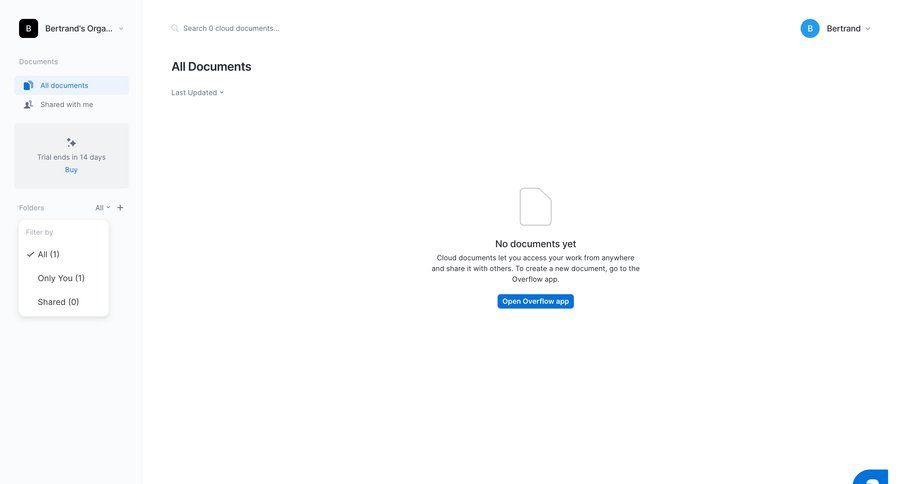 Overflow
				dropdown & other states page example