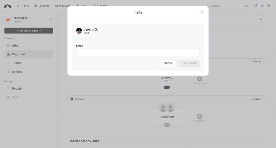 The org
			team modal & popover invite teammate collaboration user management onboarding form cancel action user invitation ui page example