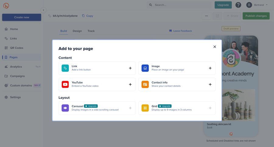 Bitly
			content editor modal & popover integration settings content management e-commerce editor content blocks upgrade modal video editor wysiwyg ui page example