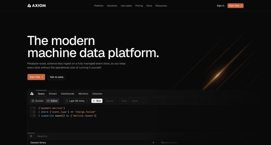 Axiom
			landing page product page pricing calculator ui page example