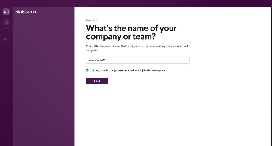 Slack
				onboarding page example