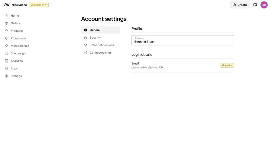Fourthwall
			 settings sidebar navigation account management grid form account setup user settings account settings profile management sidebar user profile navigation menu ui page example