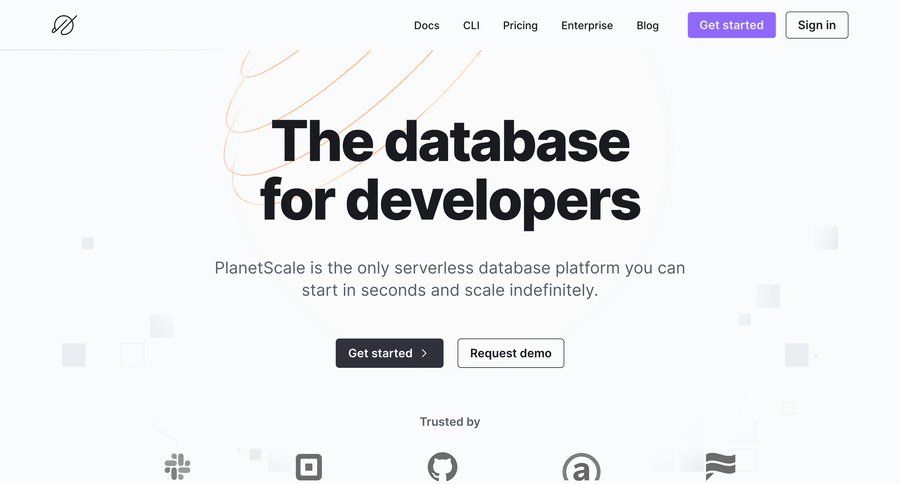 PlanetScale
				 page example
