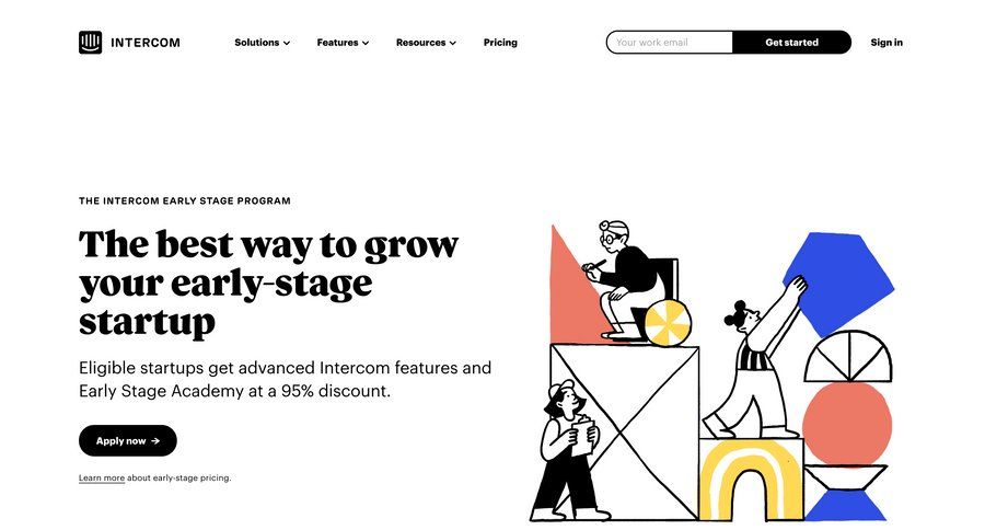 Intercom
			startup & non-profit program guided tour ui page example