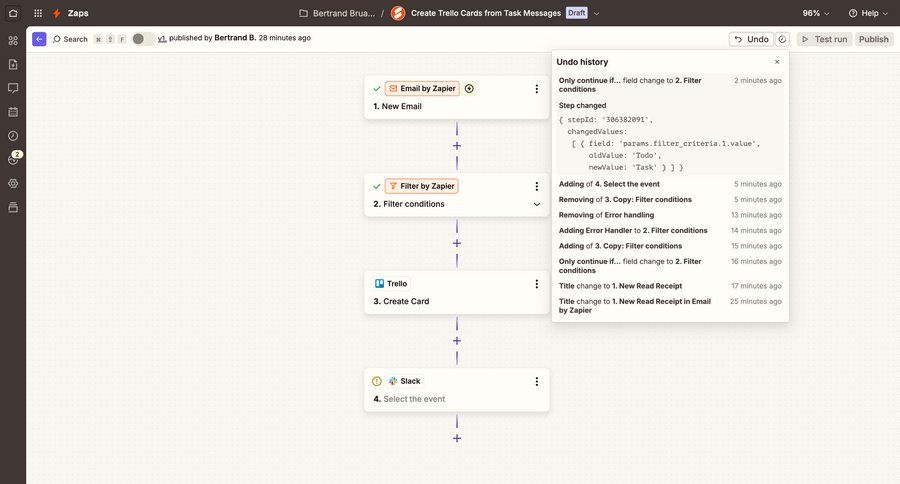 Zapier
			create content editor integrations history configuration grid workflow automation workflow management workflow creation workflow configuration workflow screen ui page example