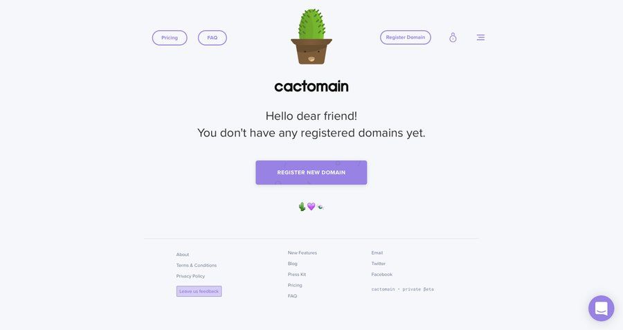 Cactomain
				home page example