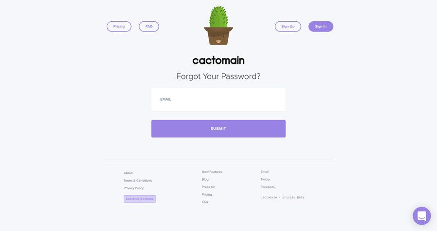 Cactomain
				password reset page example