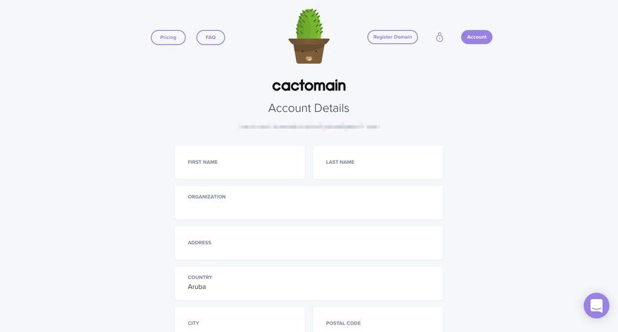 Cactomain
				settings page example