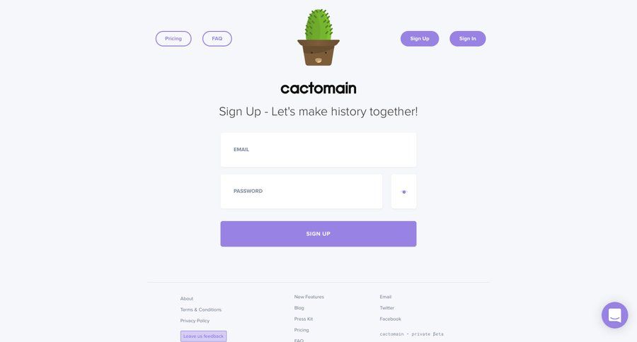 Cactomain
				signin page example