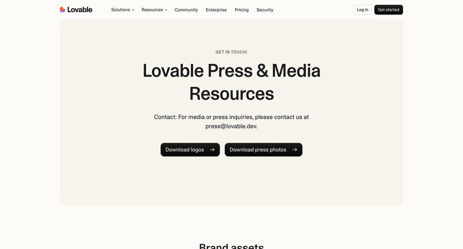 Lovable
				company ui page example