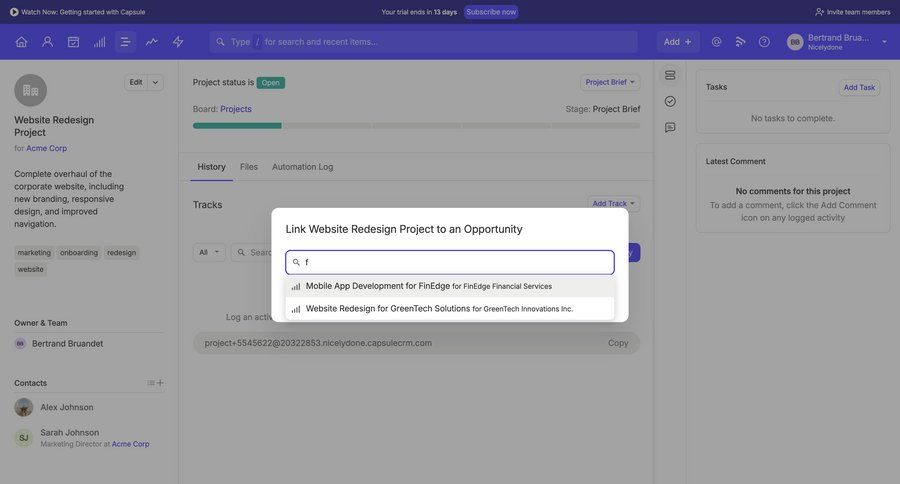 Capsule
			 project management form autocomplete ui page example