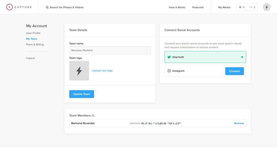 Capture
				settings page example