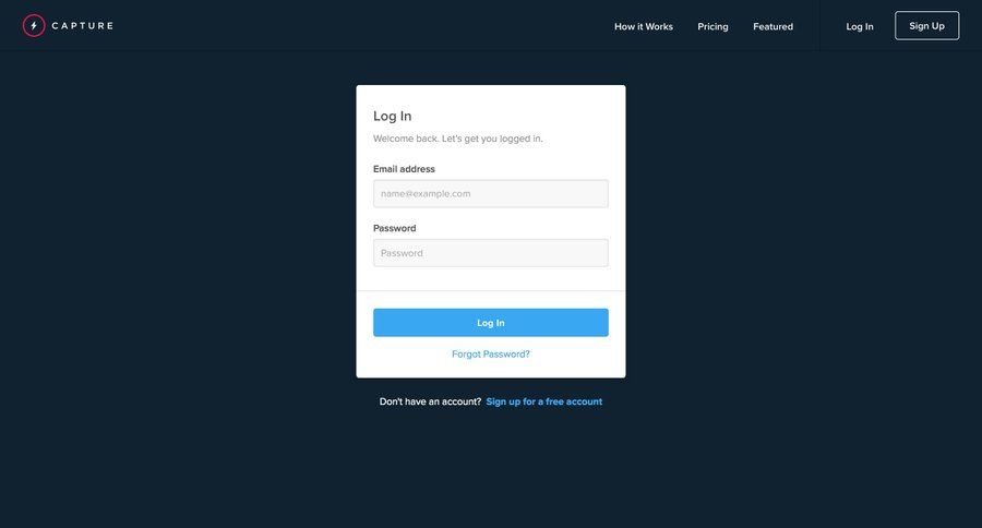 Capture
				signin page example