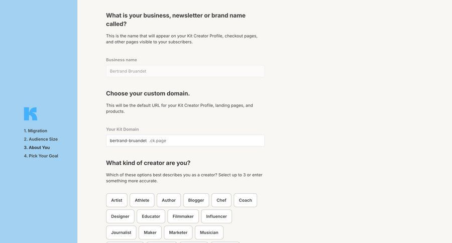 Kit
			 e-commerce account management onboarding form account setup progress indicator account creation profile creation ui page example