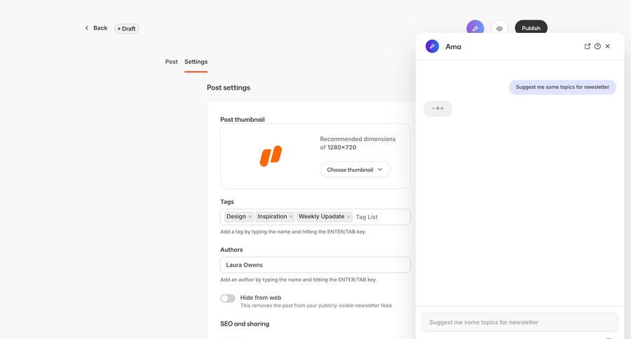 Kajabi
			 content management settings grid form tagging ai assistance sidebar ui page example