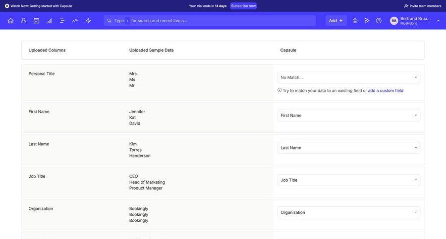 Capsule
			 data management grid data mapping table configuration screen ui page example