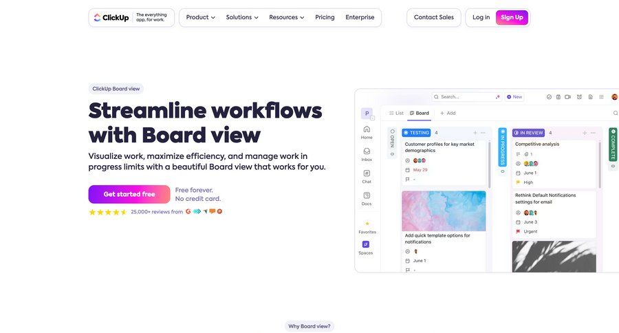 ClickUp
			 empty state illustration features management color theme press release features ui page example