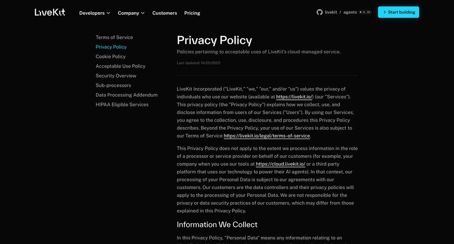 Livekit
				article ui page example