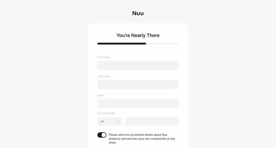Nuu
				signup page example