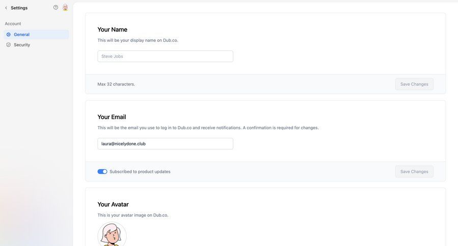 Dub
			 product update modern ui page example