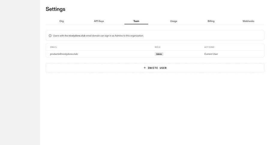 Parallel
			settings team table invite teammate configuration settings user invitation table ui page example