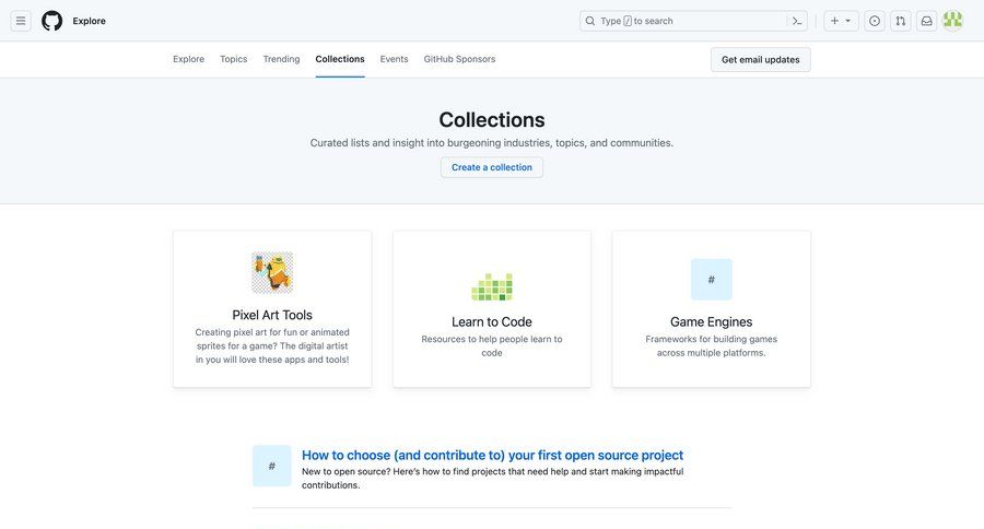 Github
			 grid design content discovery machine learning insight navigation bar ui page example