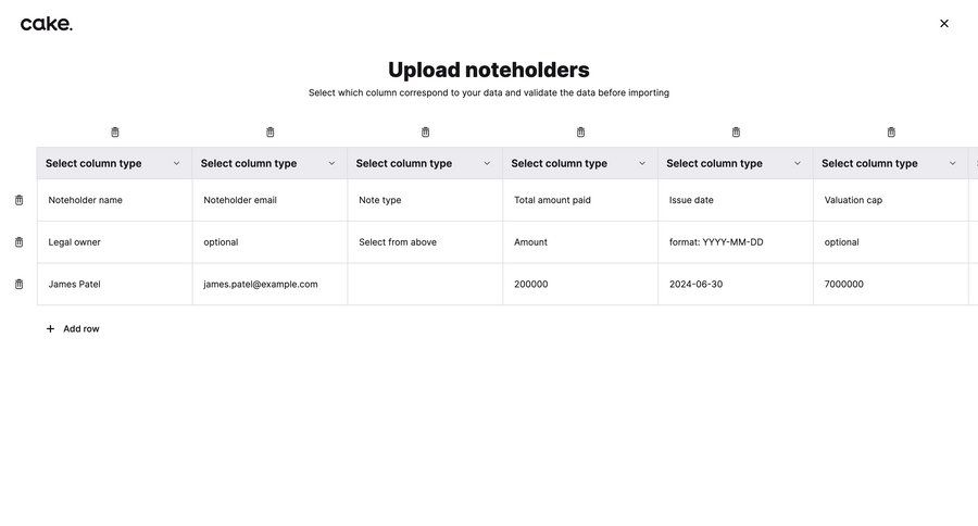 Cake
			 data mapping bulk upload import wizard ui page example