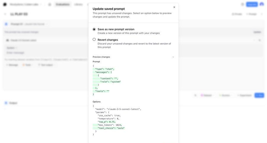 Braintrust
			 modal screen artificial intelligence form version control code snippet ui page example