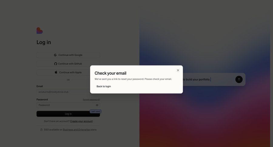 Lovable
			 user authentication account security confirmation screen message email confirmation ui page example