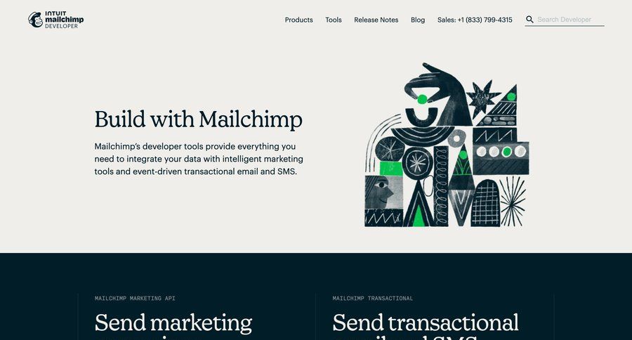 Mailchimp
			developers section developer portal ui page example