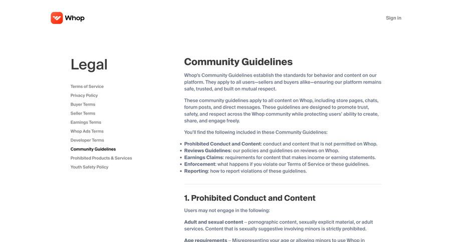 Whop
				article ui page example