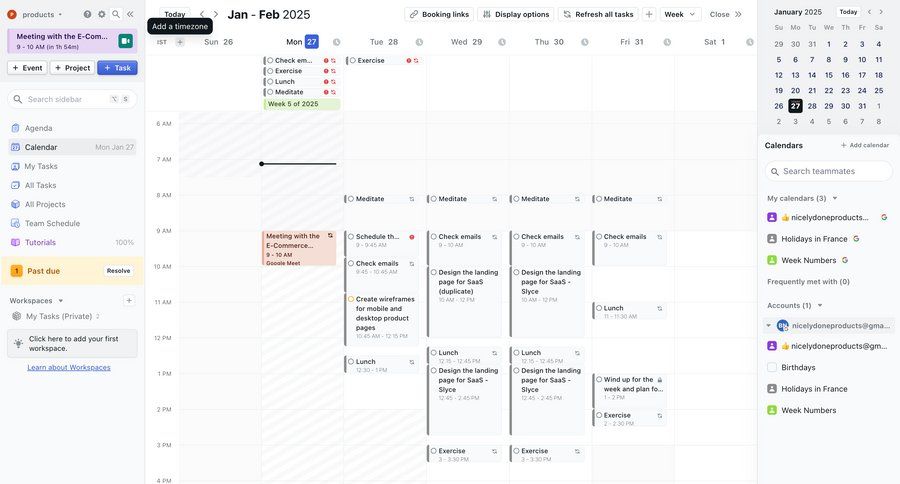 Motion
			 task management sidebar navigation project management scheduling an event schedule calendar events calendar screen sidebar menu timezone selector time management ui page example