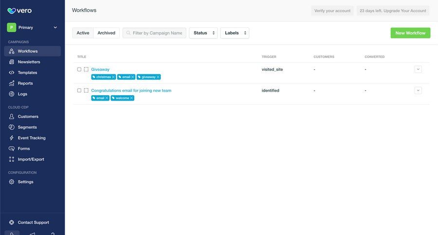 Vero
			list navigation filters configuration dashboard sidebar navigation workflow automation workflow management workflow creation marketing automation workflow screen radio group sidebar create navigation menu navigation bar menu navigation links navigation buttons table crm dashboard search bar option menu search menu ui page example
