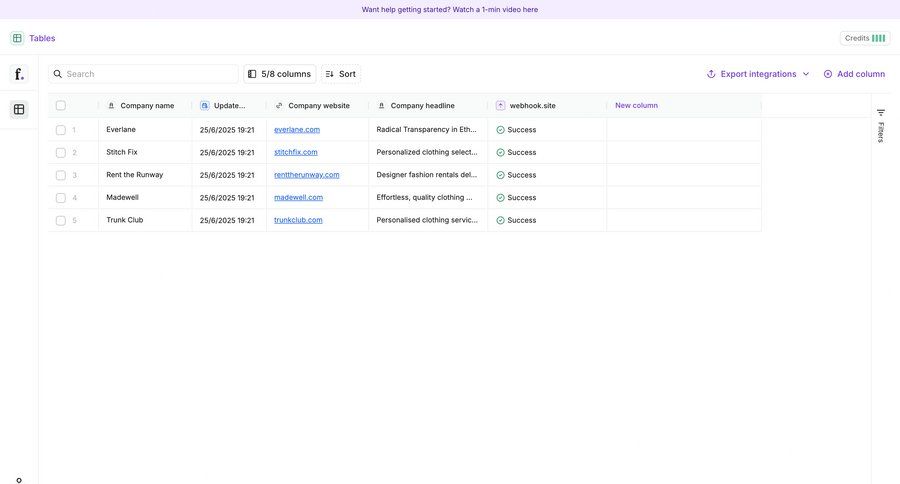 Freckle
			list table company actions data management e-commerce data export export data analysis full-screen layout data display data entry menu data visualization table ui page example