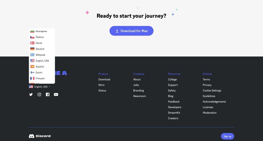 Discord
				dropdown & other states ui page example