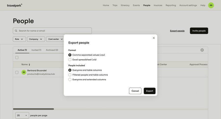 Travelperk
				list ui page example