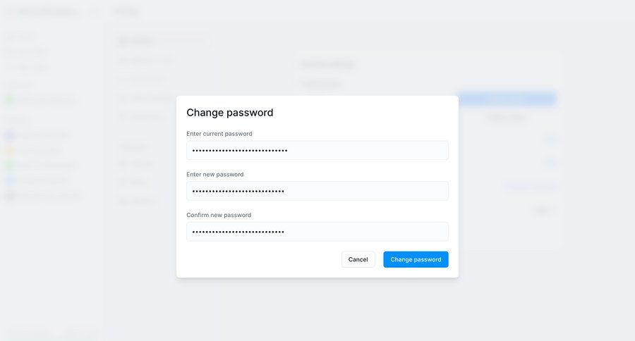 Lindy
			 user profile confirmation settings form security account management account settings password management change password password update ui page example