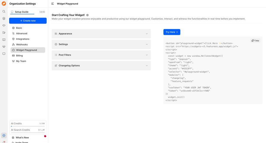 FeatureOS
			 configuration grid create documentation accordion widgets configuration screen code snippet ui page example