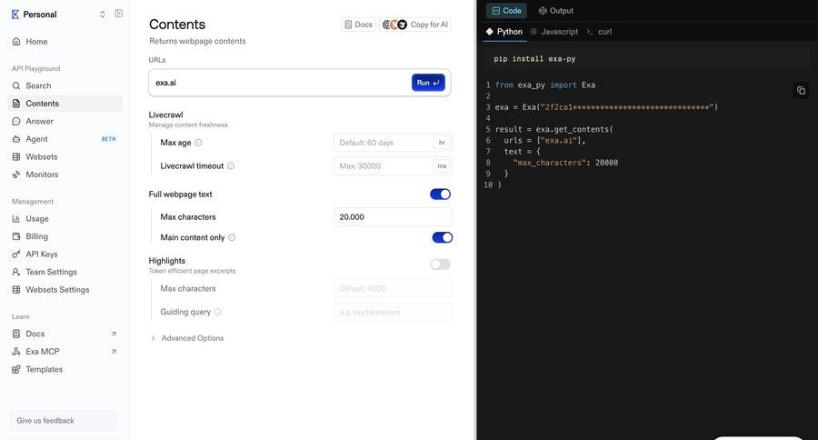 Exa
			 content management configuration settings artificial intelligence form sidebar navigation bar menu modern accordion contextual help configuration screen api integration ui page example