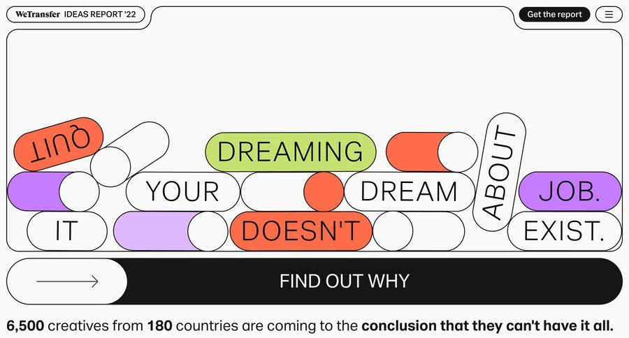 WeTransfer
			 coming soon editorial blog post news article article feature article ui page example