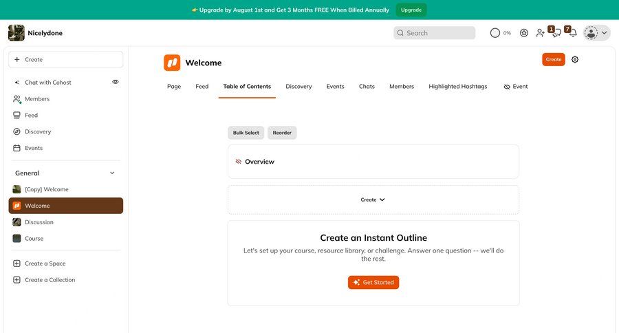 Mighty
			 content management dashboard sidebar navigation onboarding wizard menu search bar ui page example